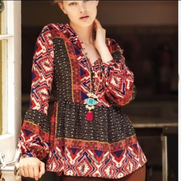 Anthropologie Tops - Anthro Konrad + Joseph Zydeco Tribal Boho Blouse